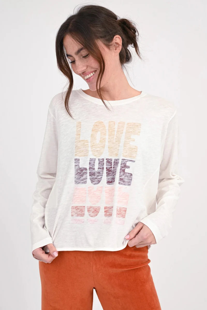 Langarmshirt mit Statement-Print JOY – Lovo | Love Joy Victory (Größe S)
