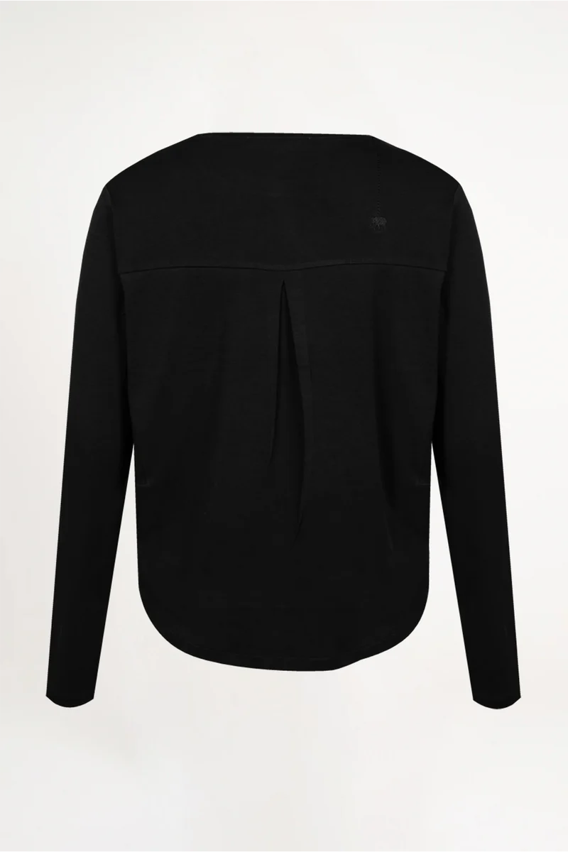 Langarmshirt „Tenja“ aus 100 % Bio-Baumwolle – Schwarz (Größe M)