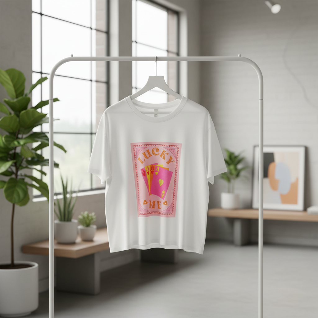 T-Shirt „Lucky Me“ mit Kartenmotiv Shirt Das Zierwerk