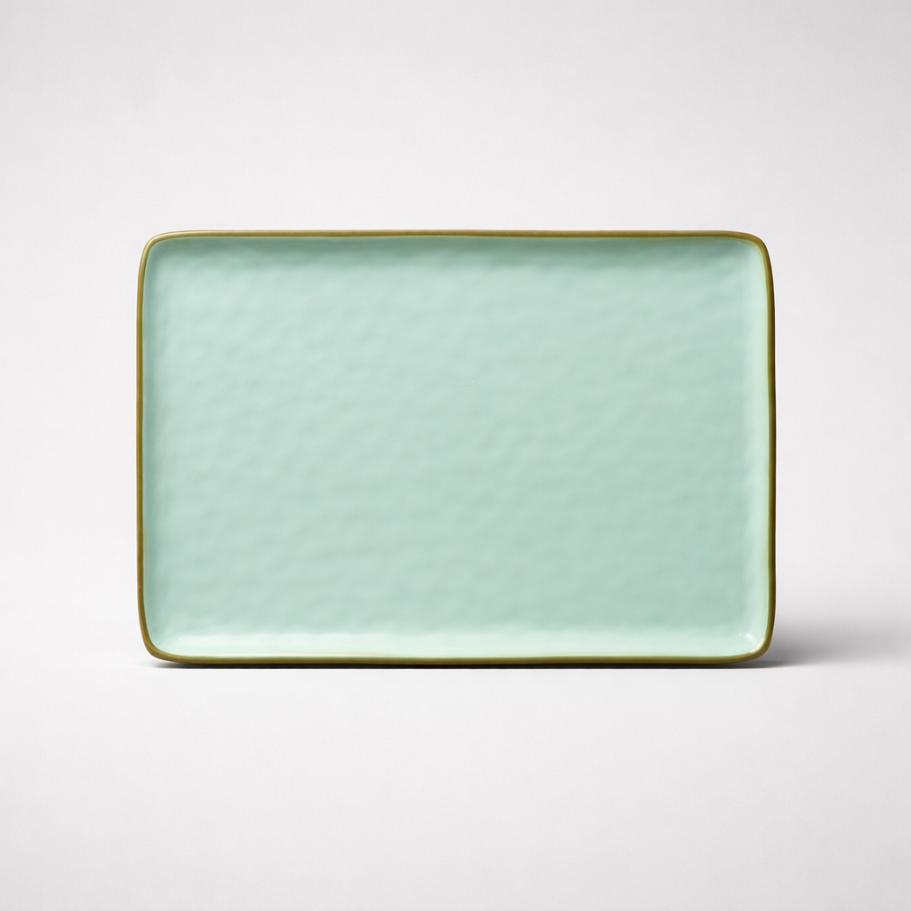 Concerto Rechteckige Platte 36 x 26,5 cm – Verde Acqua Tablett Rose & Tulipani