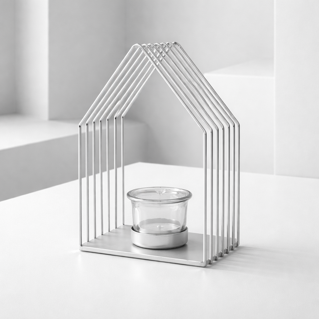 Teelicht Haus Weiß – Minimalistische Eleganz für dein Zuhause Windlicht Kaheku