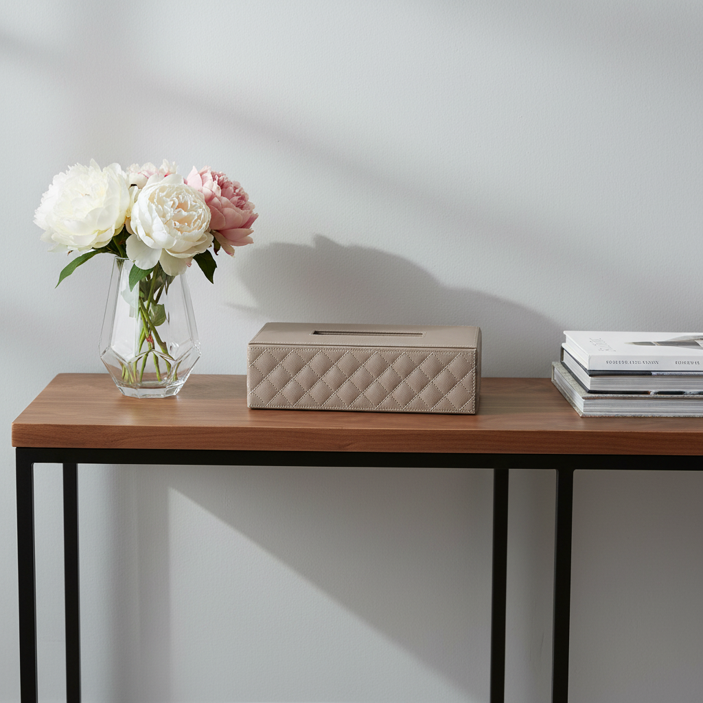 Tücherbox in edlem Steppdesign – 25 x 14 x 6,5 cm Dose Das Zierwerk