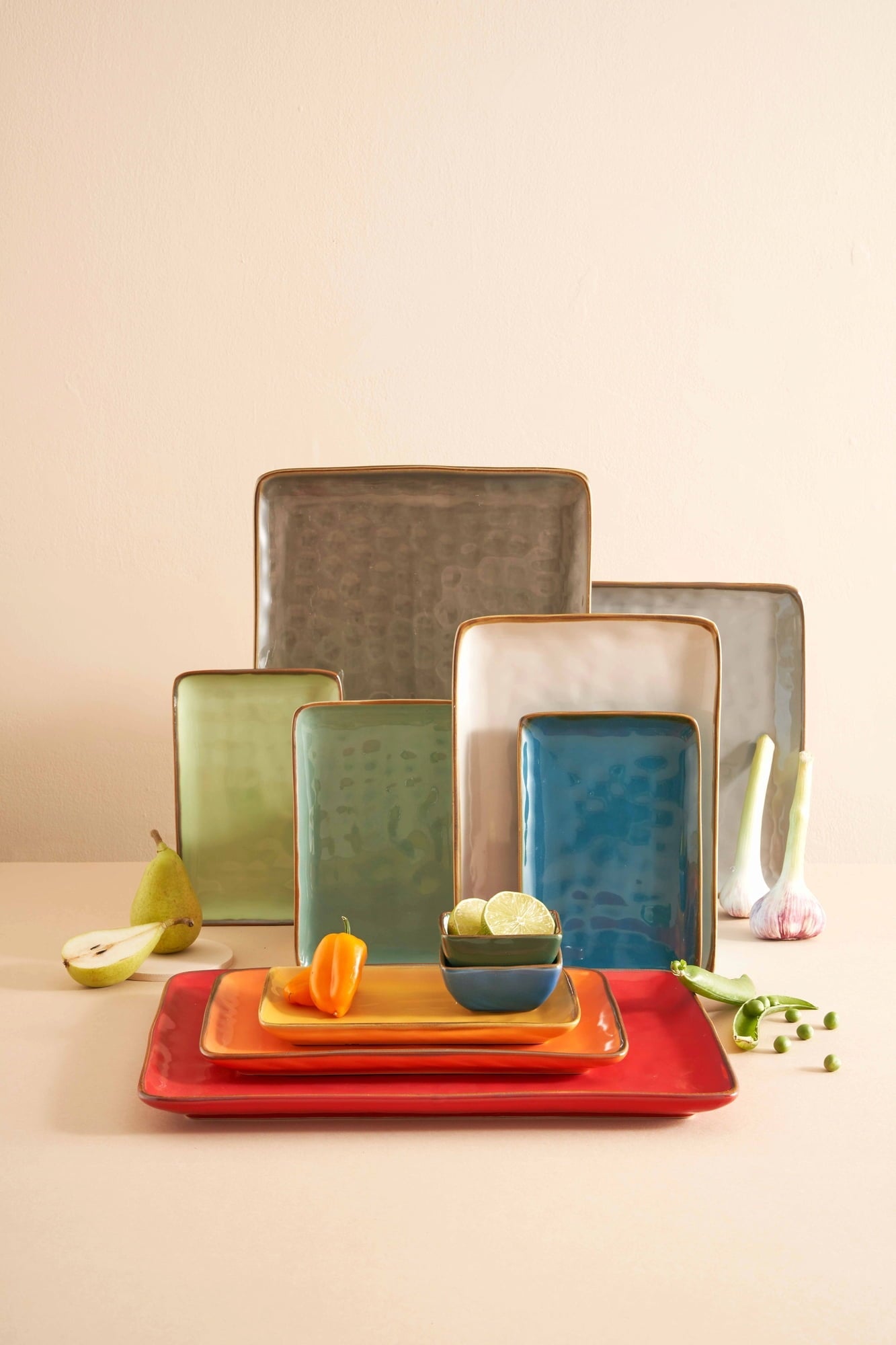 Concerto Rechteckige Platte 36 x 26,5 cm – Verde Acqua