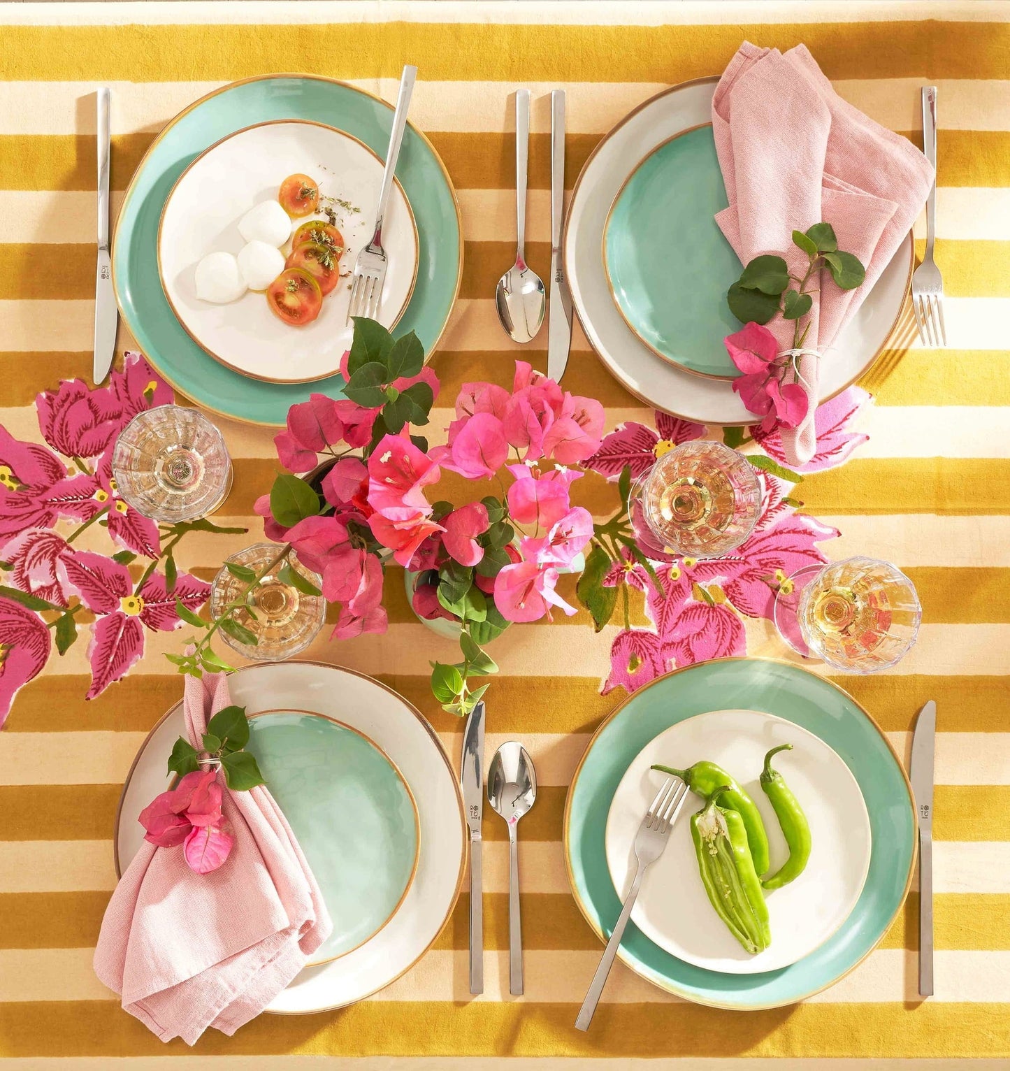 Rose & Tulipani "Concerto" Dessertteller 20 cm, Verde Acqua