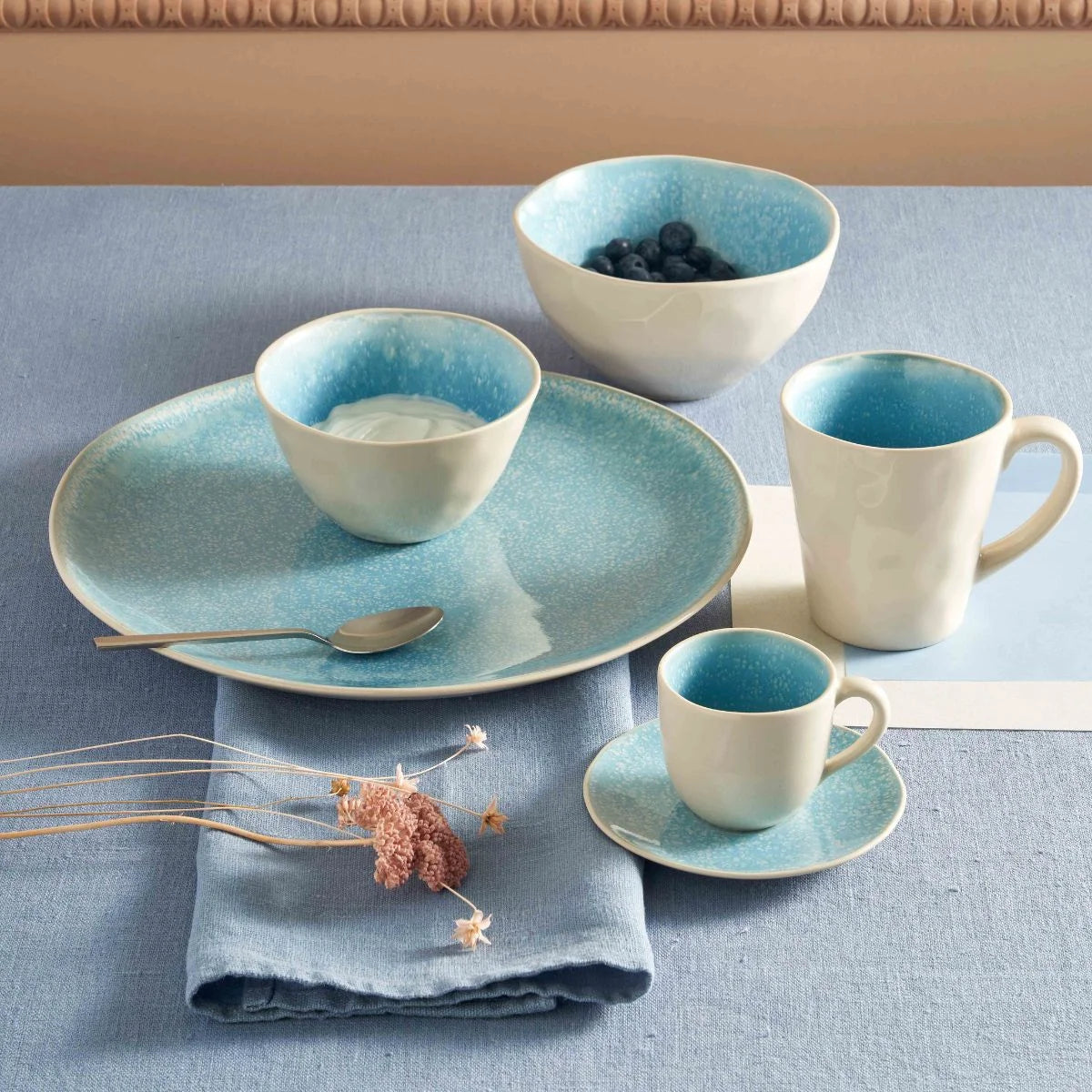 Rose & Tulipani FUSION Kaffeetasse "Azzurro", 360 ml