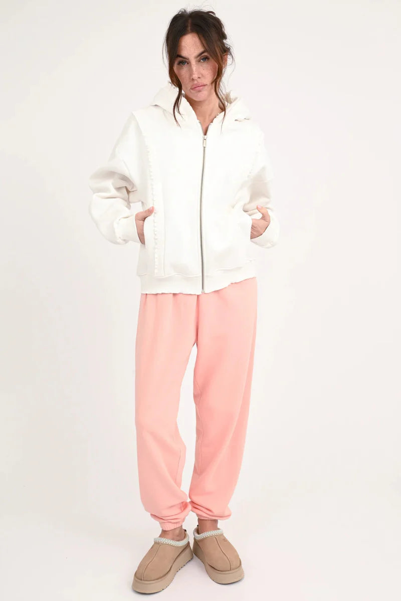 Sweatjacke mit Rüschen | Love Joy Victory | (Größe M / L)