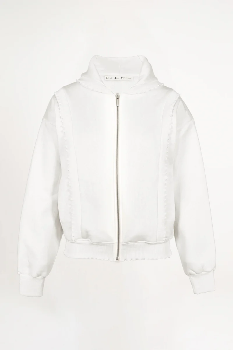 Sweatjacke mit Rüschen | Love Joy Victory | (Größe M / L)