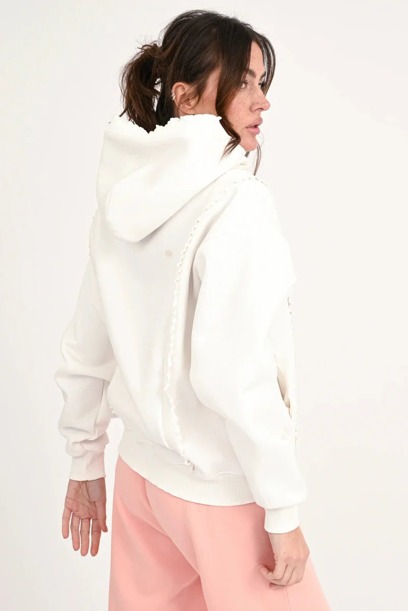 Sweatjacke mit Rüschen | Love Joy Victory | (Größe M / L)