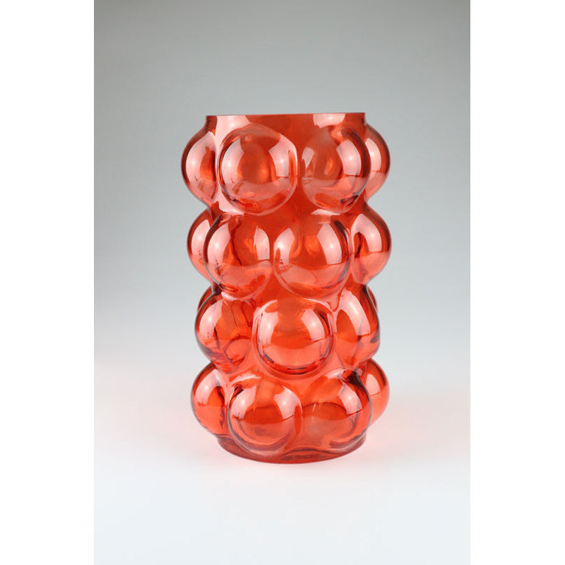 Vase Orange – Glasdesign mit Bubble-Struktur | 25×15 cm
