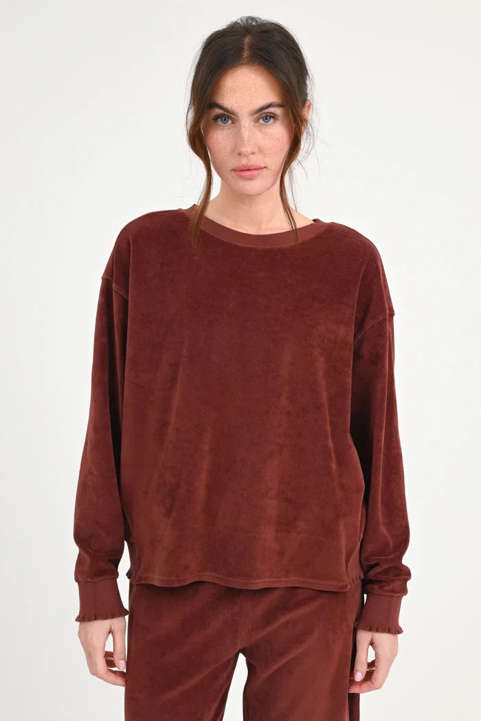 Velvet Sweatshirt aus Bio-Baumwolle – Love Joy Victory (Größe XS / S)