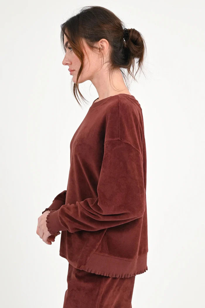 Velvet Sweatshirt aus Bio-Baumwolle – Love Joy Victory (Größe XS / S)