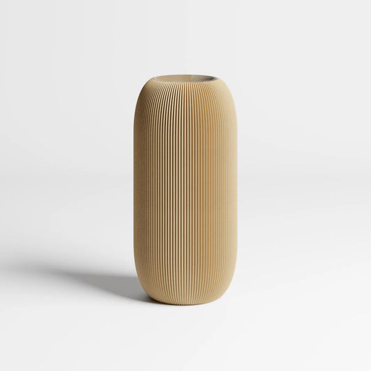 Minimalistische Vase aus 3D-Druck – Beige