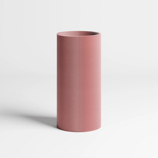 Minimalistische Vase aus 3D-Druck in Terracotta – Design von Dennis Maass