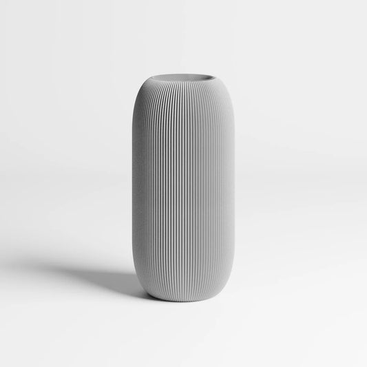 Vase aus 3D-Druck – Minimalistisch & Modern (Hellgrau)