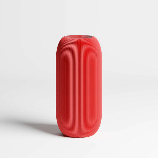 Minimalistische Vase aus 3D-Druck – Rot