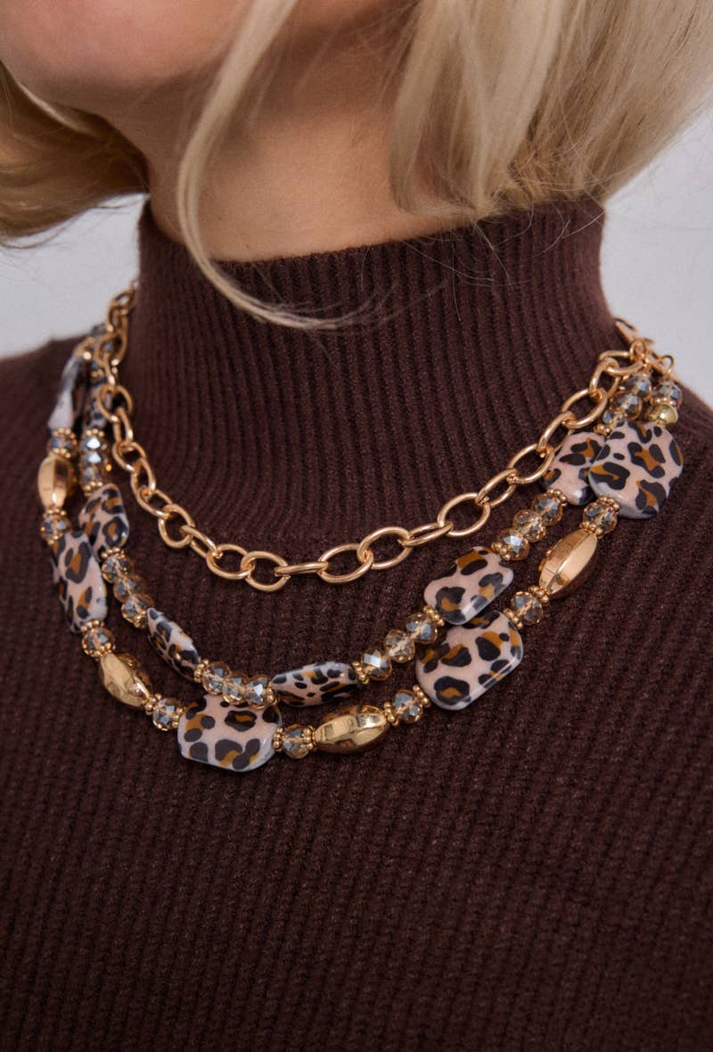 Statement-Halskette „Leoprint & Gold“ – ausdrucksstark & einzigartig Halskette Das Zierwerk