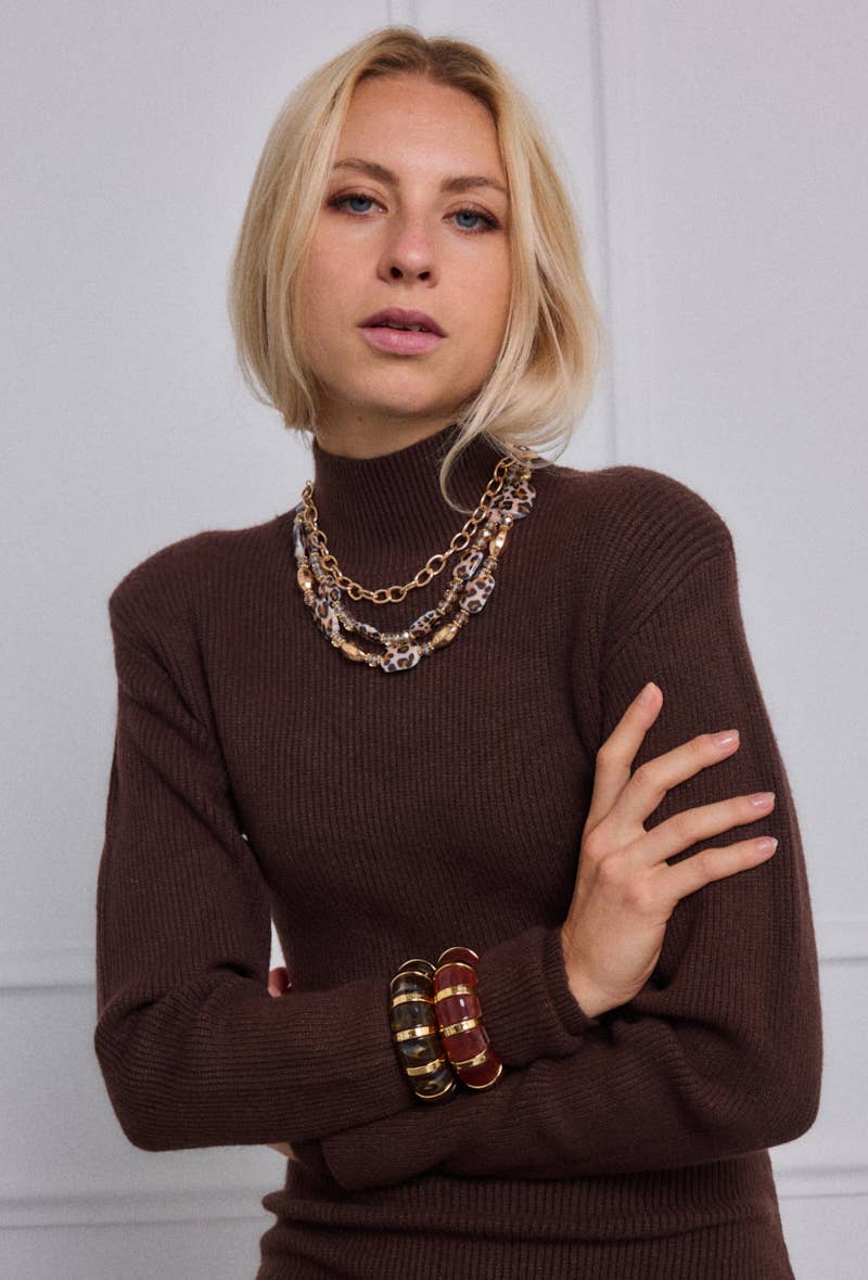 Statement-Halskette „Leoprint & Gold“ – ausdrucksstark & einzigartig Halskette Das Zierwerk
