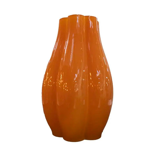 Vase Orange Glas 18x18x28 – Dekovase in organischer Form