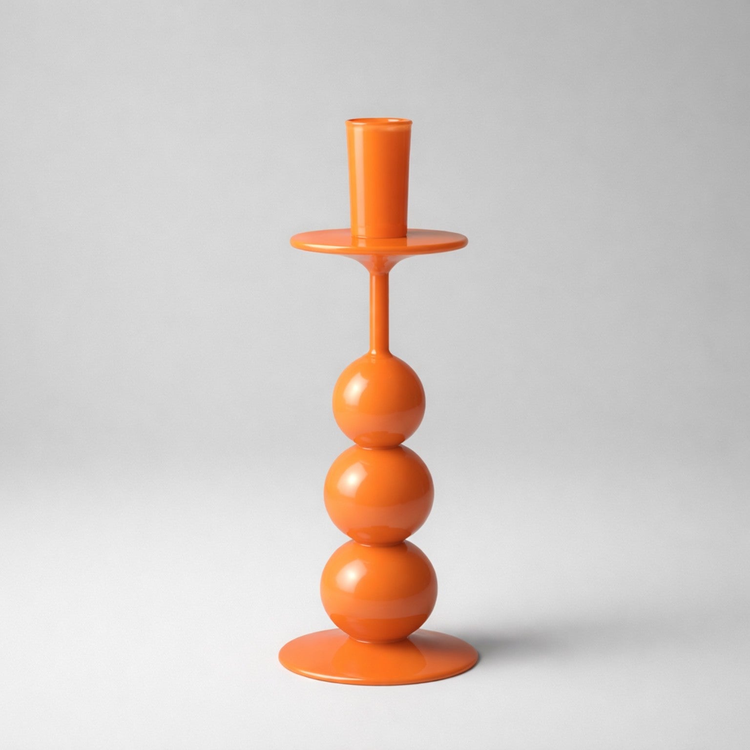 Oranger Kerzenhalter aus Glas – moderner Design-Kerzenständer für Stabkerzen Kerzenhalter Das Zierwerk