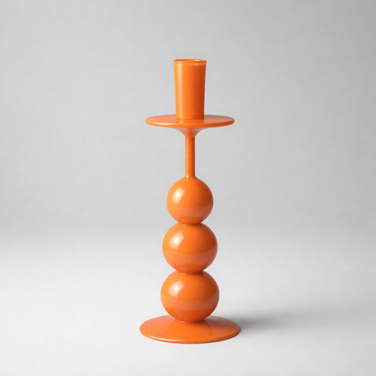 Oranger Kerzenhalter aus Glas – moderner Design-Kerzenständer für Stabkerzen Kerzenhalter Das Zierwerk