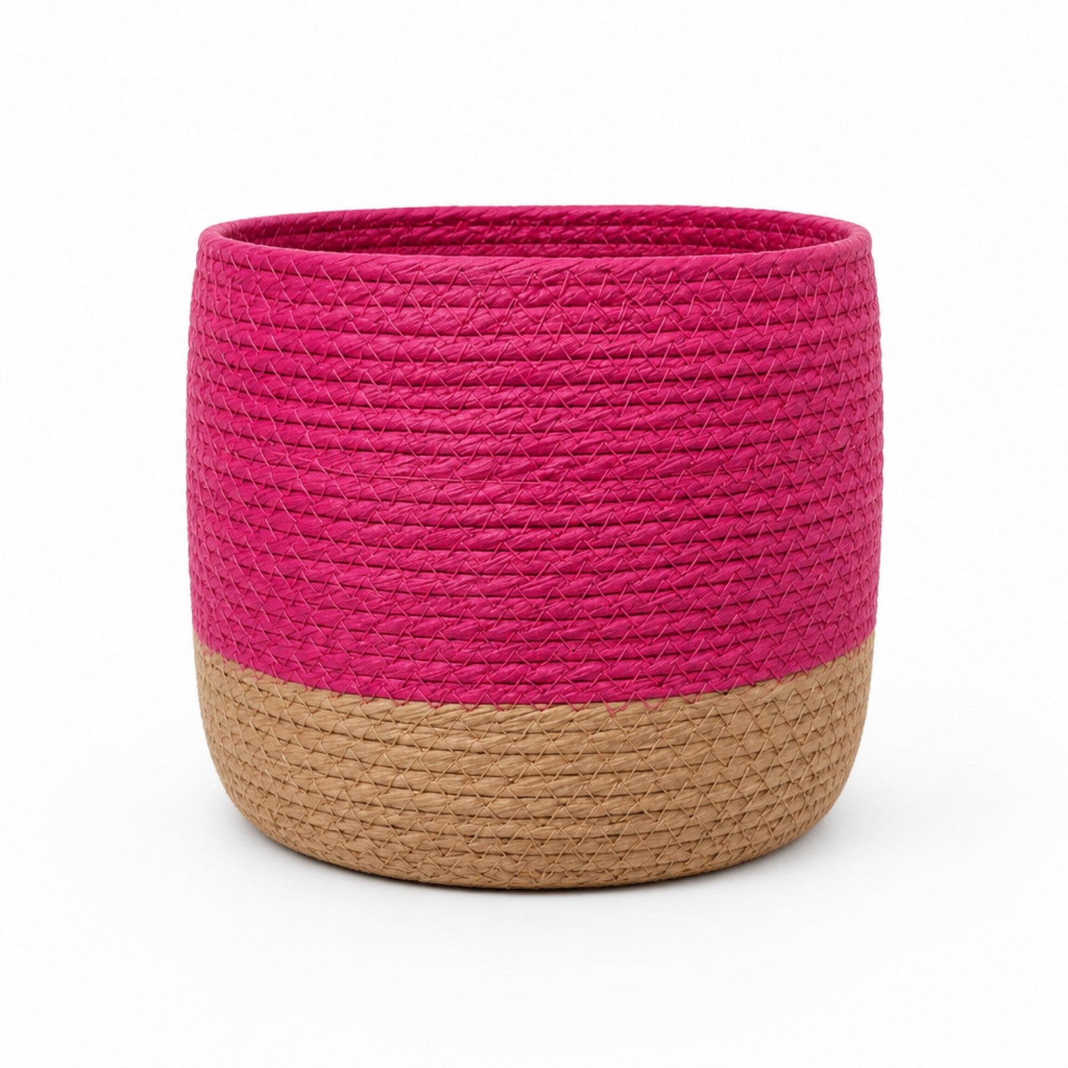 Aufbewahrungskorb Pink/Natur – 20 × 20 × 21 cm Korb Das Zierwerk
