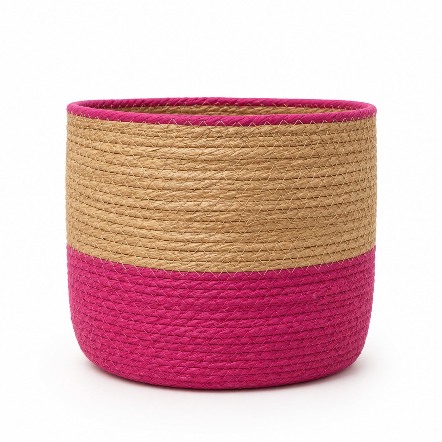 Aufbewahrungskorb Pink/Natur – 25 × 25 × 25 cm Korb Das Zierwerk