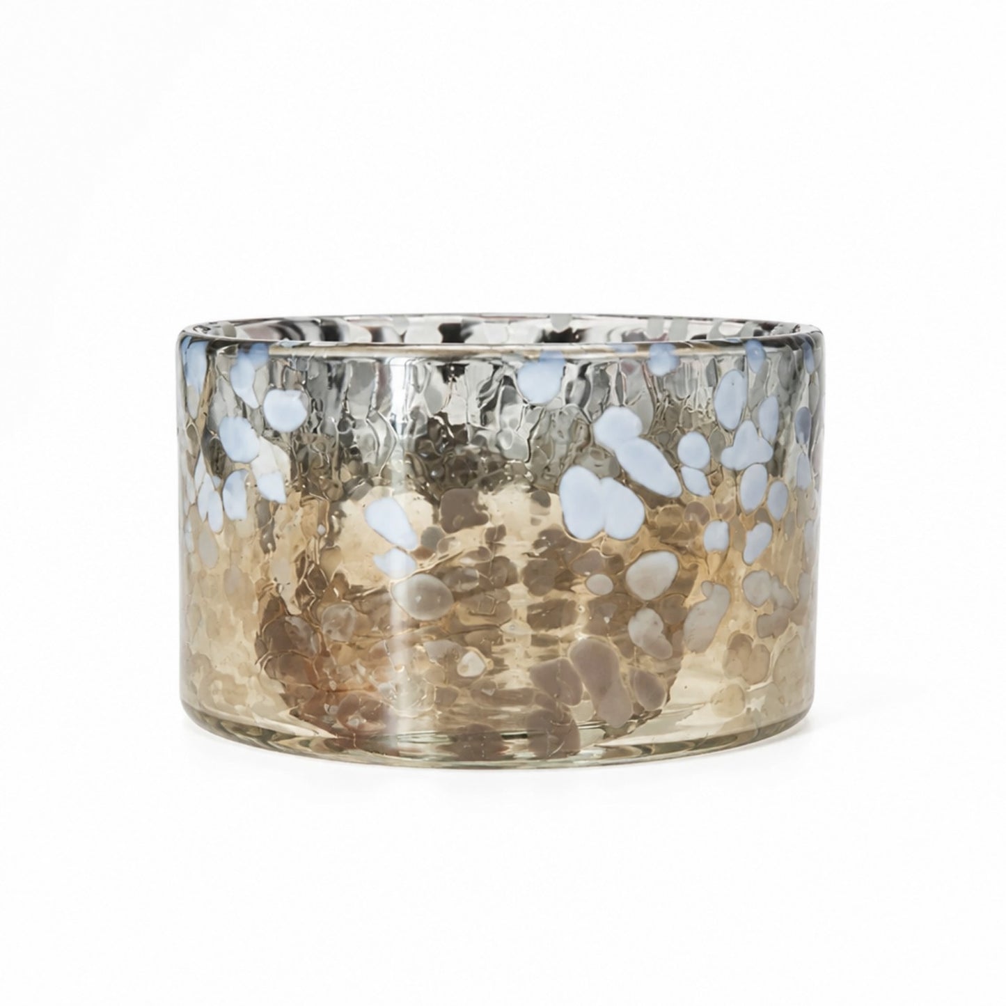 Schale aus Glas mit blauen Punkten – 15 × 8 cm