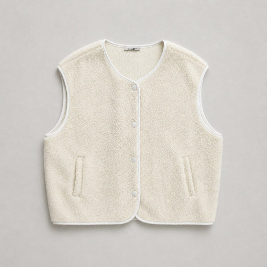 Teddy-Weste in Creme – Made in Italy Weste Das Zierwerk