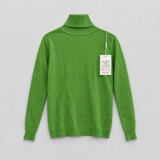 Basic Rollkragenpullover in Grün – schmal & körpernah Rolli Das Zierwerk