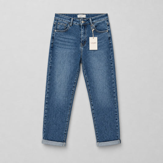 Sarah John Paris Mom Fit Jeans – Blue Denim | Größe 44 Jeans Sarah John