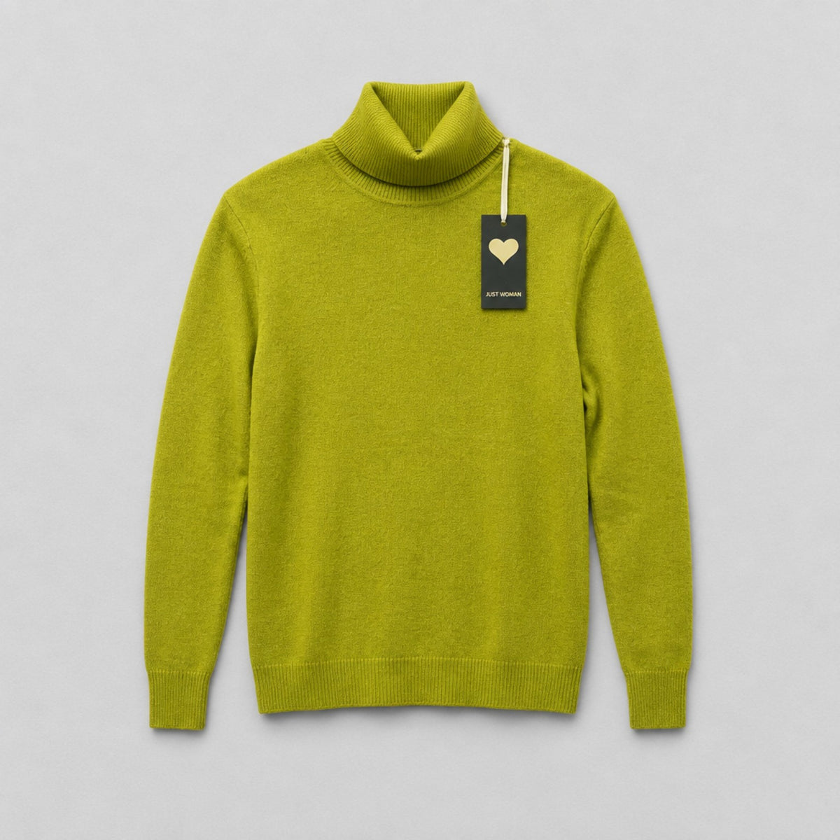 Basic-Rollkragenpullover – Limettengrün | großzügig geschnitten