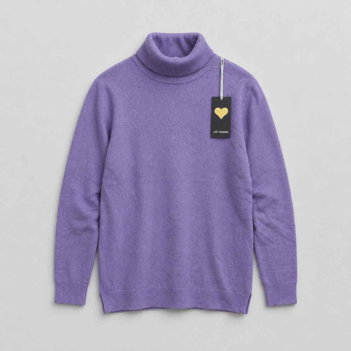 Basic-Rollkragenpullover – Lila | großzügig geschnitten