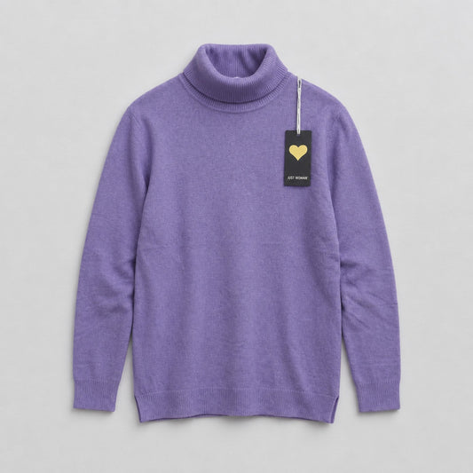 Basic-Rollkragenpullover – Lila | großzügig geschnitten Rolli Das Zierwerk