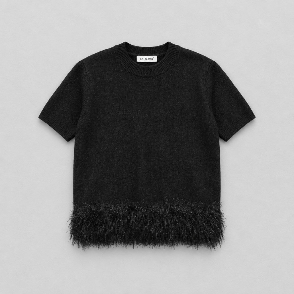 Strickshirt mit Fransen – Schwarz | Einheitsgröße