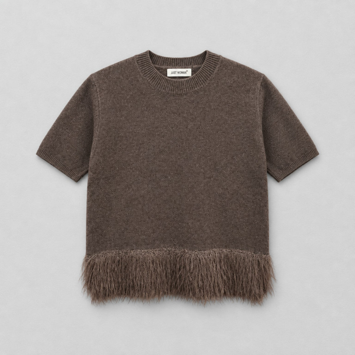 Strickshirt mit Fransen – Braun | Einheitsgröße