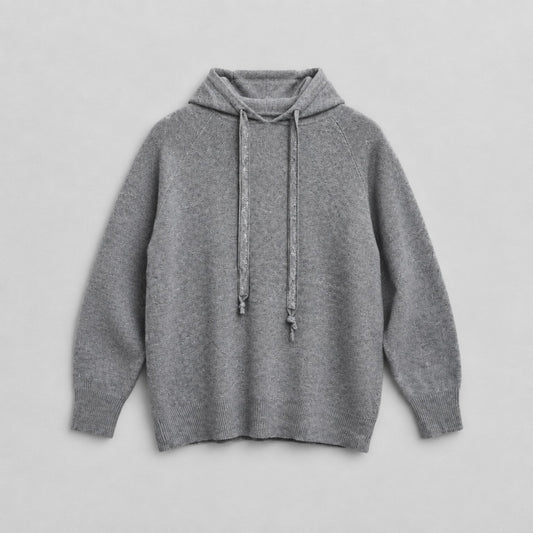 Strick-Hoodie mit Kapuze – Grau Hoodie Das Zierwerk