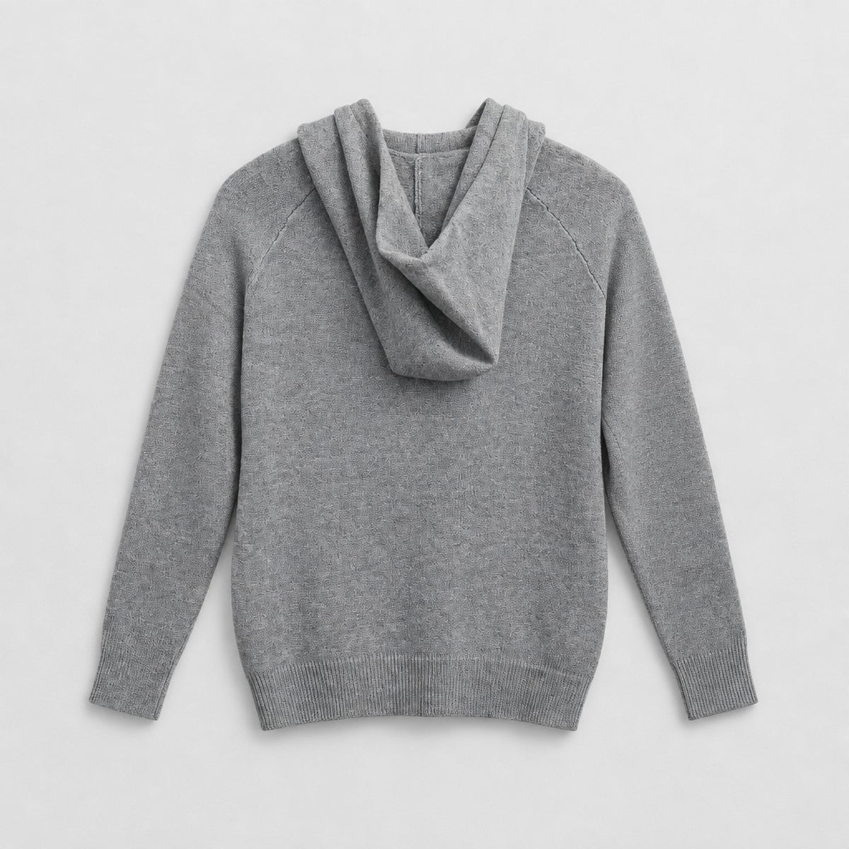 Strick-Hoodie mit Kapuze – Grau Hoodie Das Zierwerk