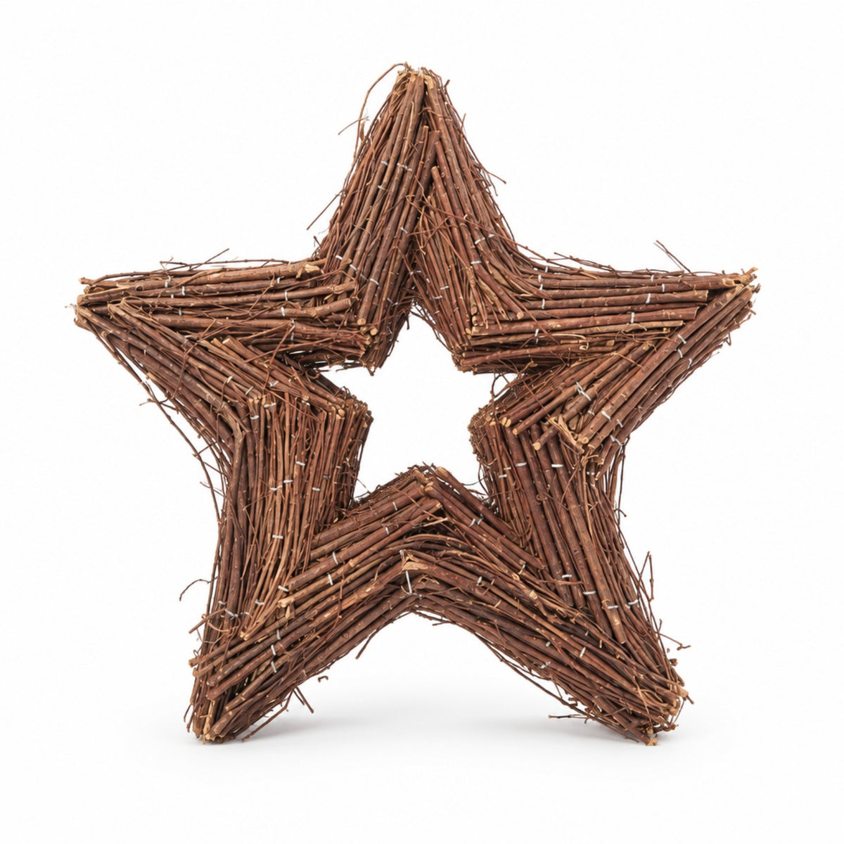 Offener Deko-Stern aus Weide – Braun, 30 × 30 cm Weihnachtsdekoration Das Zierwerk