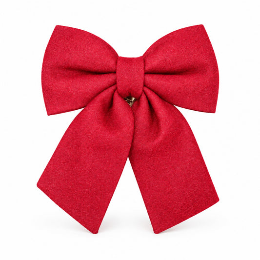 Dekoschleife Rot mit Glitzer – 30 × 25 cm Weihnachtsdekoration Das Zierwerk