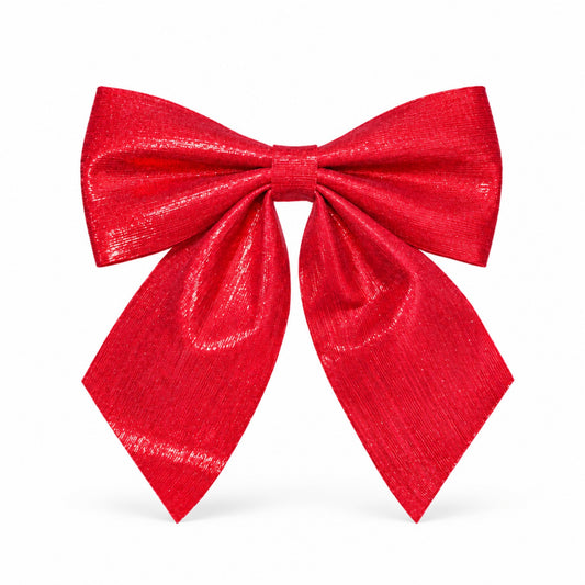 Große Deko-Schleife aus Stoff – Rot, 23 × 28 cm Weihnachtsdekoration Das Zierwerk