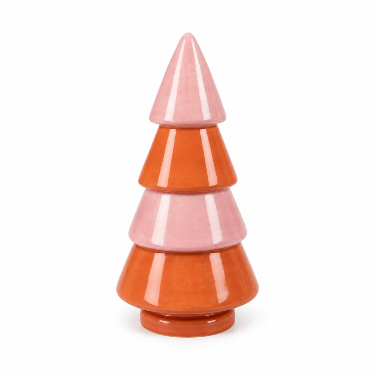 Farbenfroher Porzellanbaum für Advent und Weihnachten aus Porzellan – Rosa & Orange, 21 cm Weihnachtsdekoration Das Zierwerk