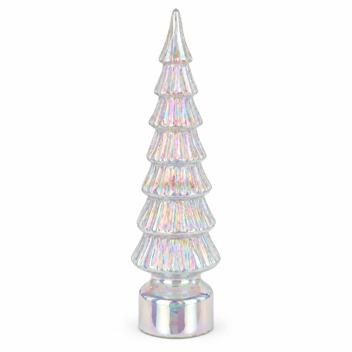 Irisierender Glasbaum mit LED-Beleuchtung Weihnachtsdekoration Das Zierwerk