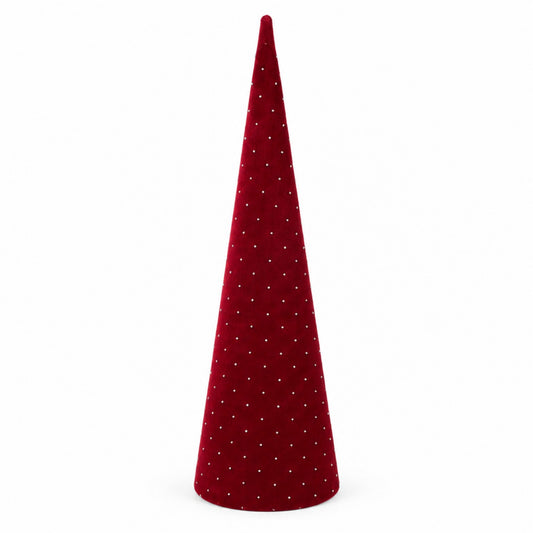LED-Tannenbaum Rot in Samtoptik mit Timer – 40 cm Weihnachtsdekoration Das Zierwerk