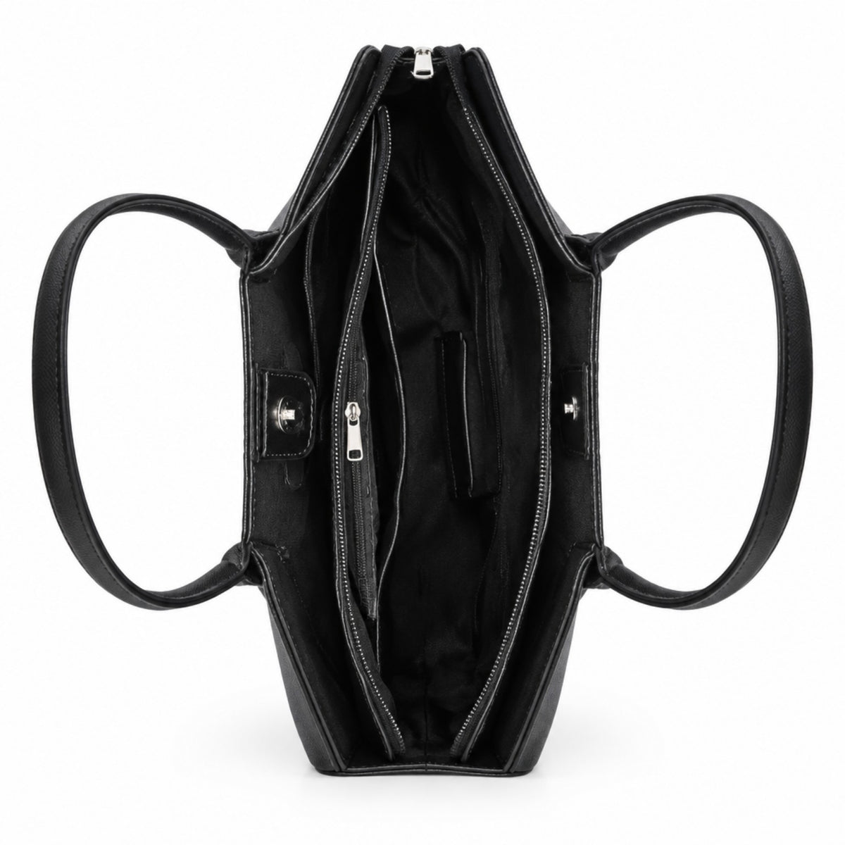 REGINA ROMERO Handtasche in Schwarz mit Flechtoptik und Tuch Tasche V. Milano