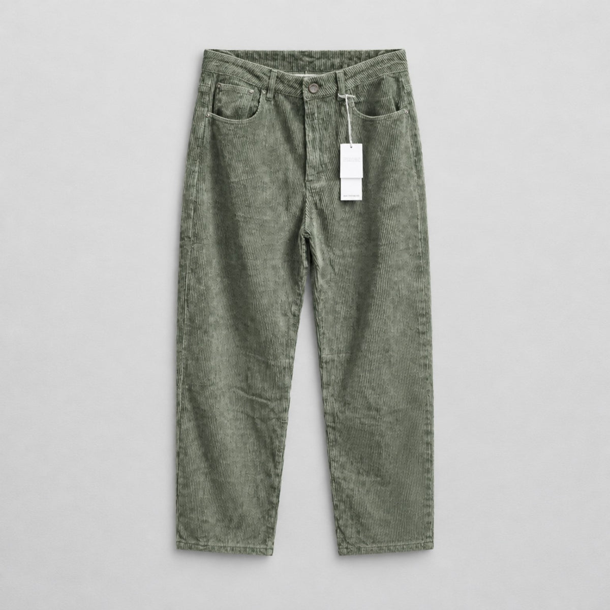 Damen Cordhose in Khaki – 100 % Baumwolle | Größe L Hose Das Zierwerk