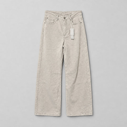 Damen Cordhose in Eisgrau – Wide Leg aus 100 % Baumwolle | Größe S Hose Musy Muse