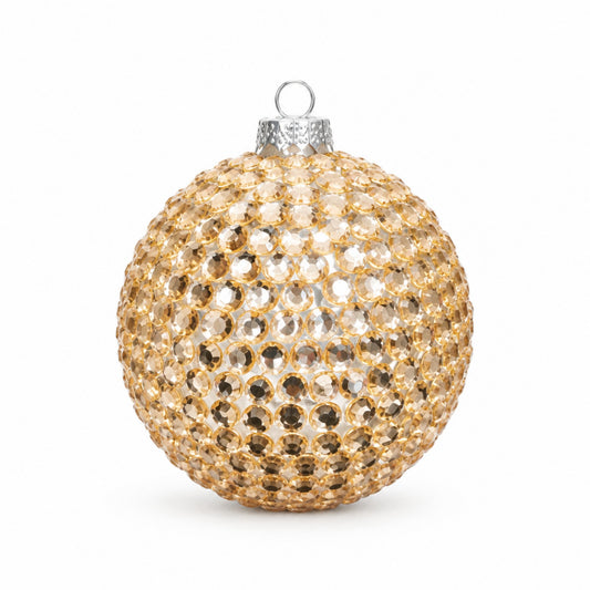 Kaheku Weihnachtskugel aus Glas in Champagner-Gold, Ø 12 cm Weihnachtsdekoration Kaheku
