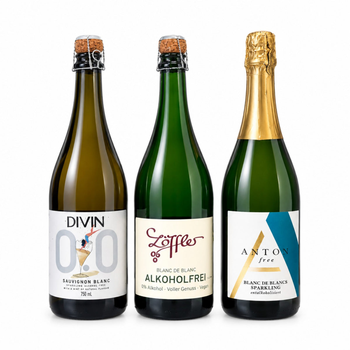 Alkoholfreies Weinpaket – 3 × Blanc de Blancs | Prickelndes Genusspaket Alkoholfrei Das Zierwerk
