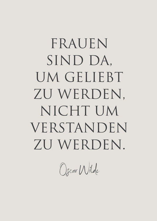 Postkarte „Frauen sind da, um geliebt zu werden“ – Oscar Wilde | WUNDERWORT Karte Wunderwort
