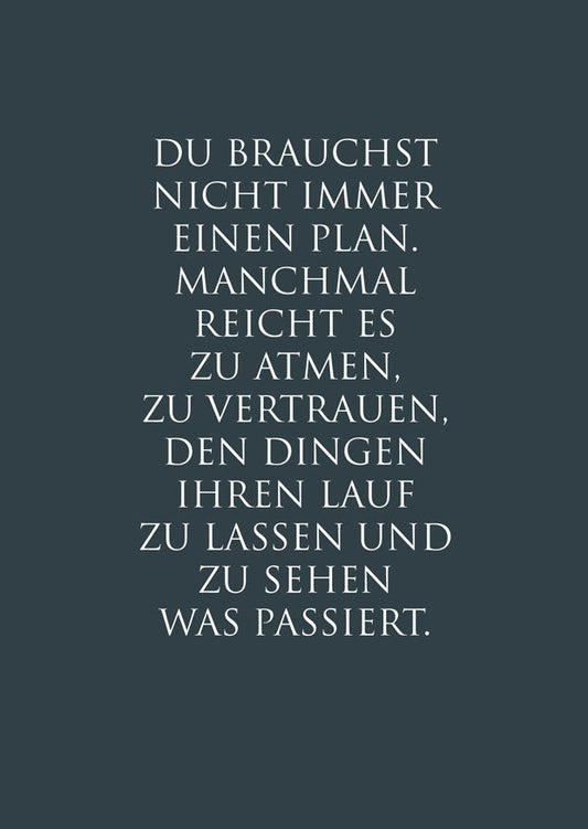 Postkarte „Du brauchst nicht immer einen Plan“ – WUNDERWORT Karte Wunderwort